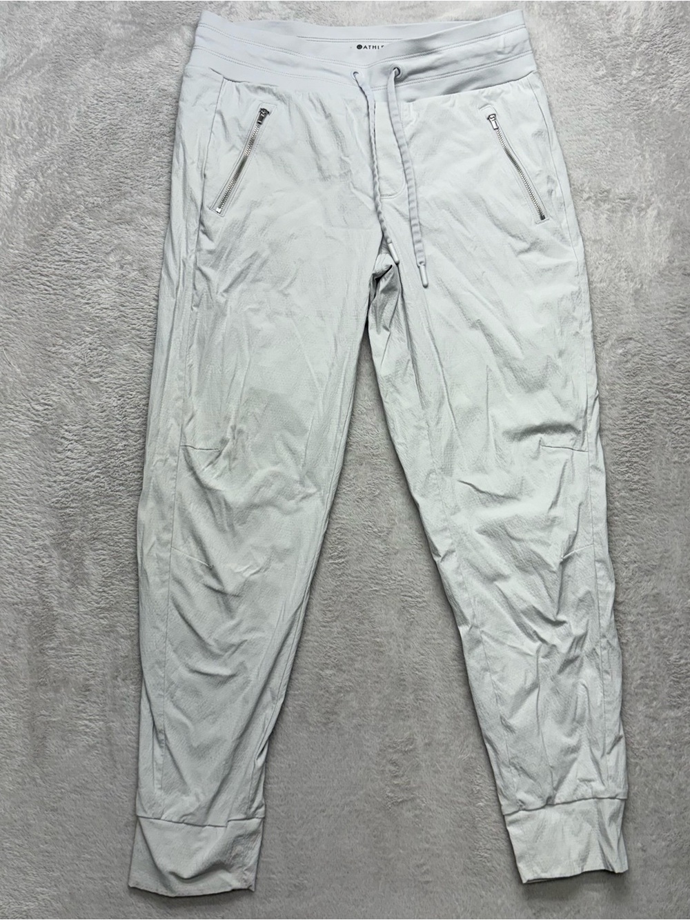 Light Gray Jogger Pants with Zipper Pockets
